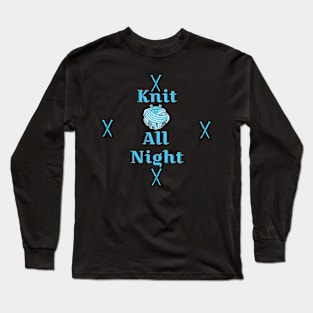 Knit All Night Clock Long Sleeve T-Shirt